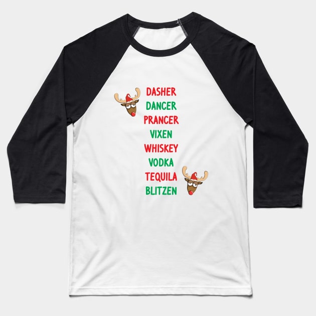 Reindeer Names Baseball T-Shirt by topher